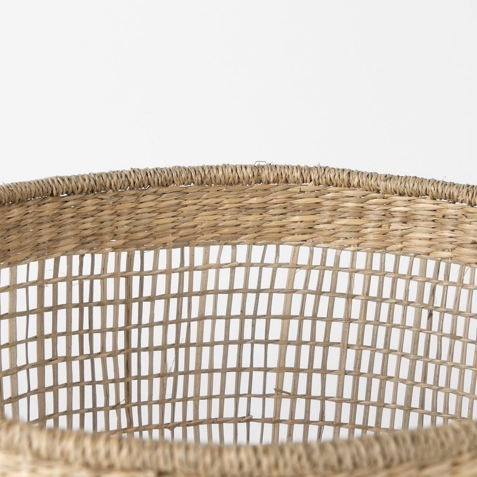 Mercana Bowie Medium Brown Seagrass Round Basket W/ Handles-Set of 3 Clearance