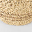 Mercana Vance Light Brown Palm Leaf and Seagrass Round Basket W/ Handles Clearance