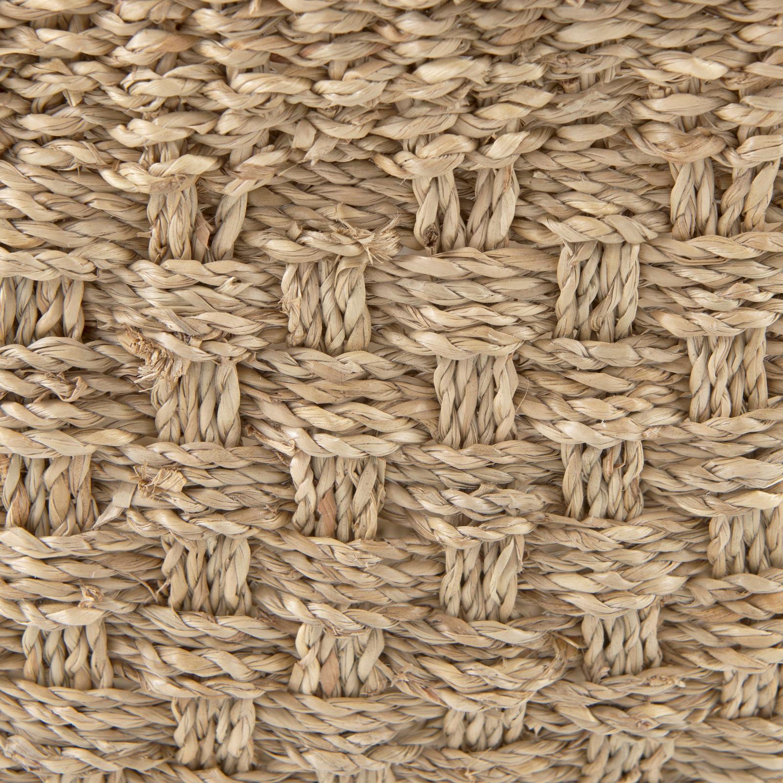 Mercana Emra Light Brown Seagrass Rectangular Basket W/ Handles-Set of 3