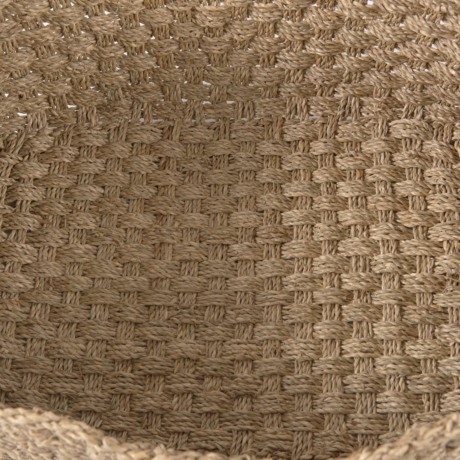 Mercana Emra Light Brown Seagrass Rectangular Basket W/ Handles-Set of 3