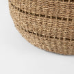 Mercana Hayes Medium Brown Seagrass Round Basket with Stripe Pattern- Set of 2 Clearance