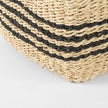 Mercana Emma Light Brown Seagrass Rectangular Basket W/ Black Stripes- Set of 2