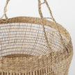Mercana Nova Light Brown Seagrass Woven Round Basket W/ Long Handle - Set of 2 Clearance