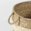 Mercana Bradley Light Brown W/Striped Seagrass Basket W/ Handles- Set of 2 Clearance
