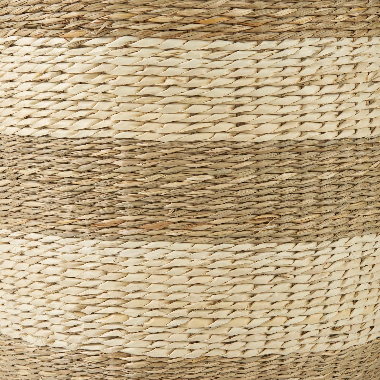 Mercana Bradley Light Brown W/Striped Seagrass Basket W/ Handles- Set of 2 Clearance