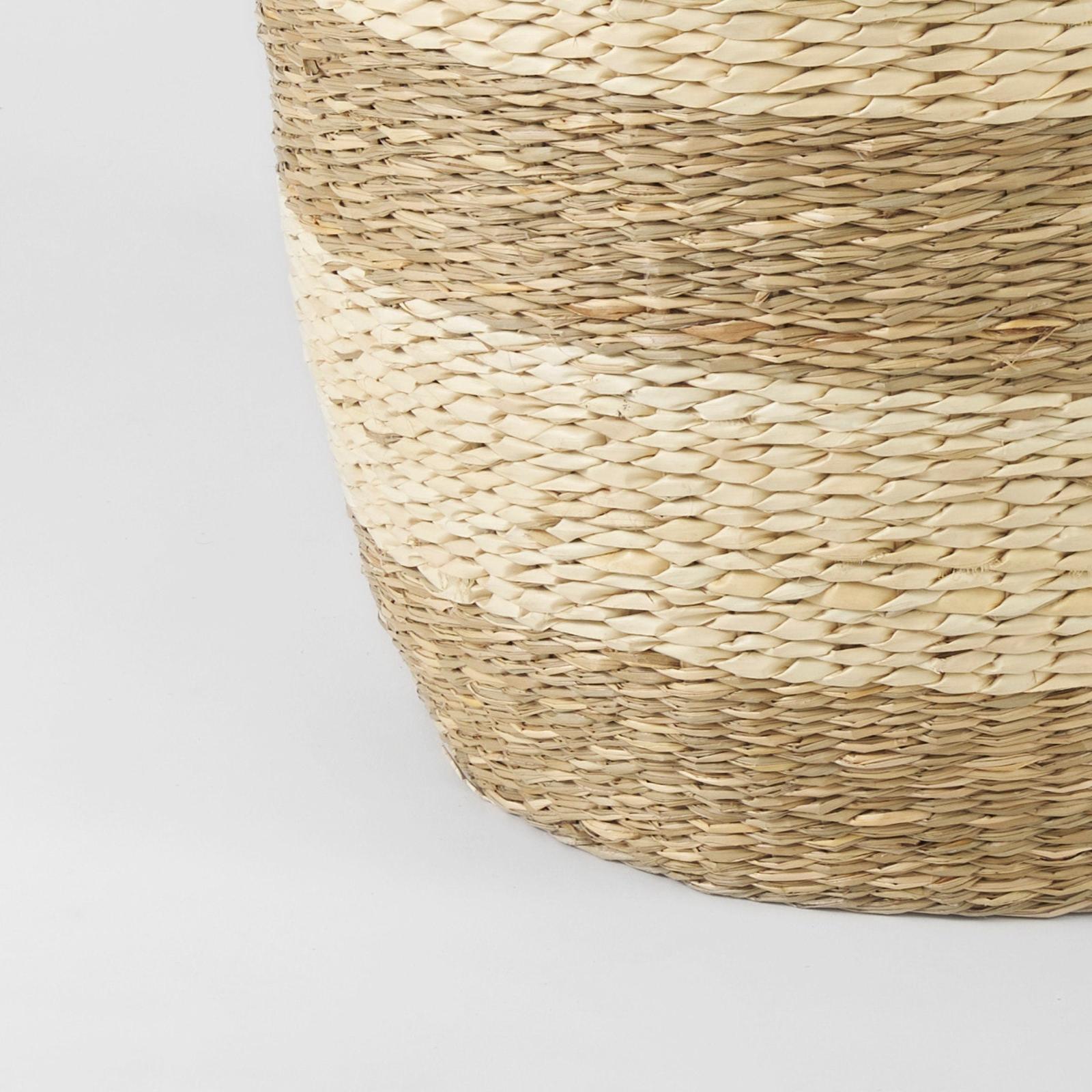 Mercana Bradley Light Brown W/Striped Seagrass Basket W/ Handles- Set of 2 Clearance