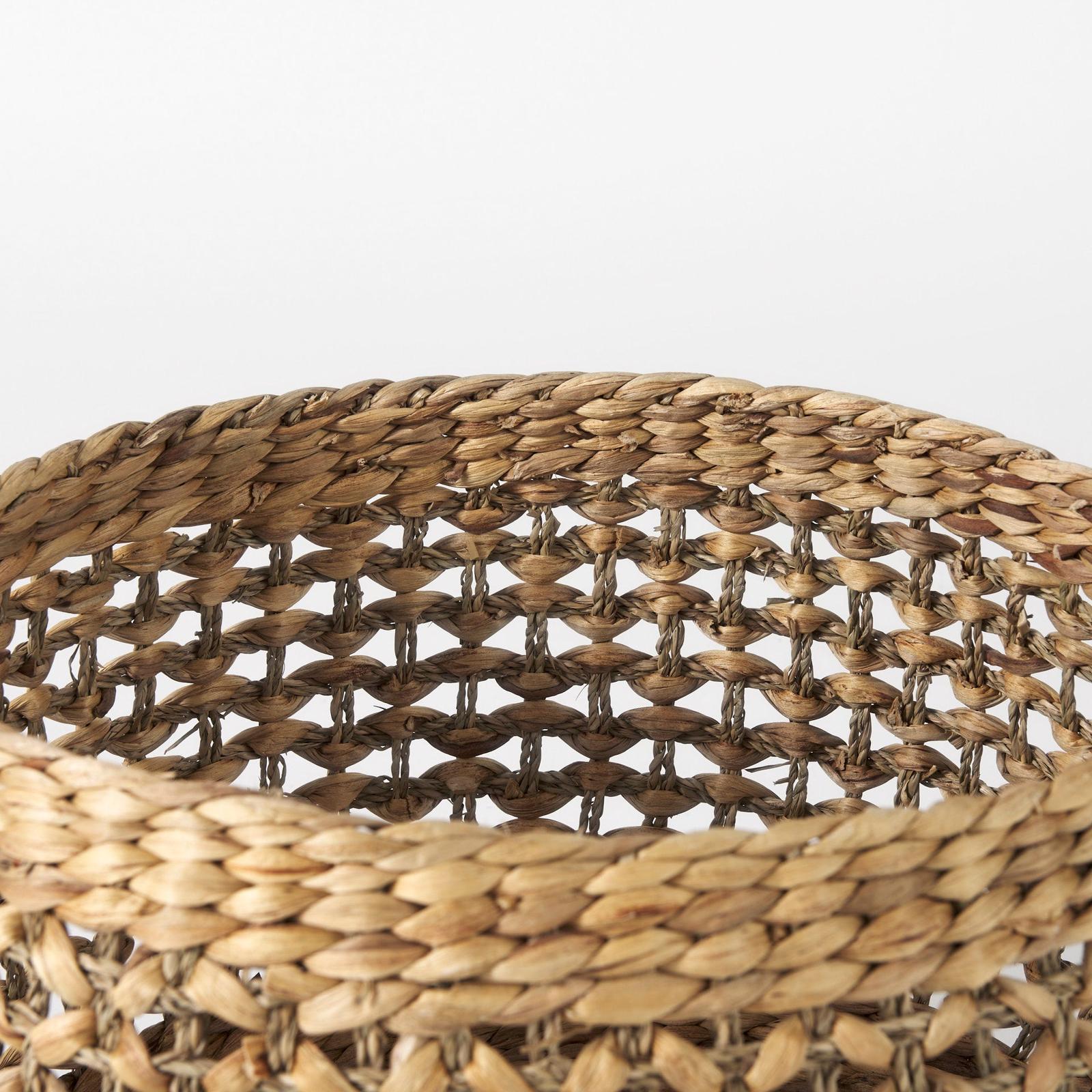 Mercana Dakota Medium Brown Seagrass Round Basket-Set of 3