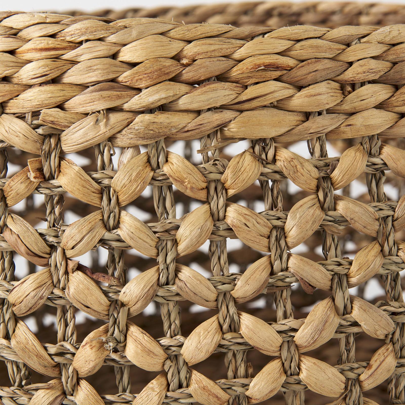 Mercana Dakota Medium Brown Seagrass Round Basket-Set of 3