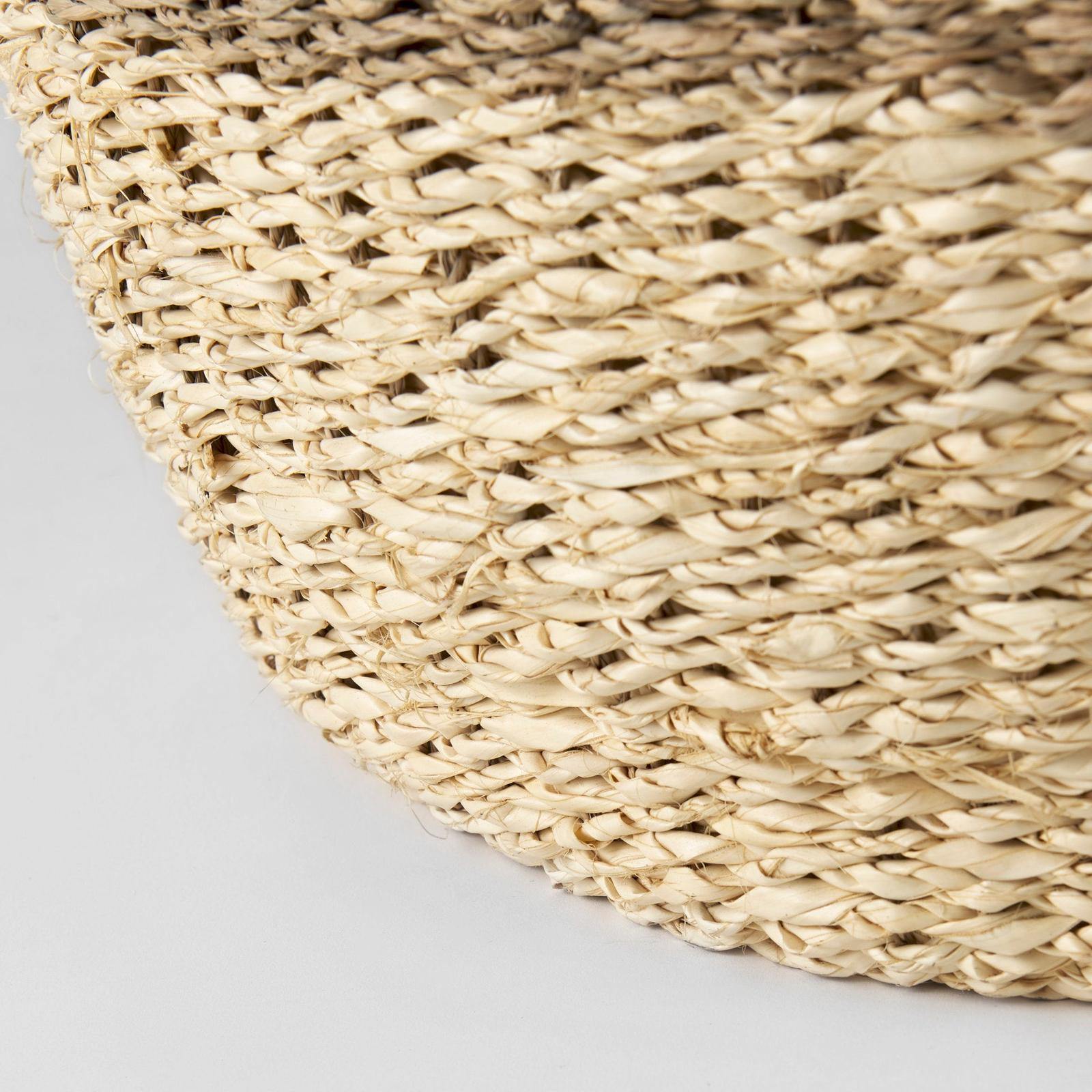 Mercana Sivannah Light Brown and Medium Brown Striped Seagrass Round Basket - Set of 3