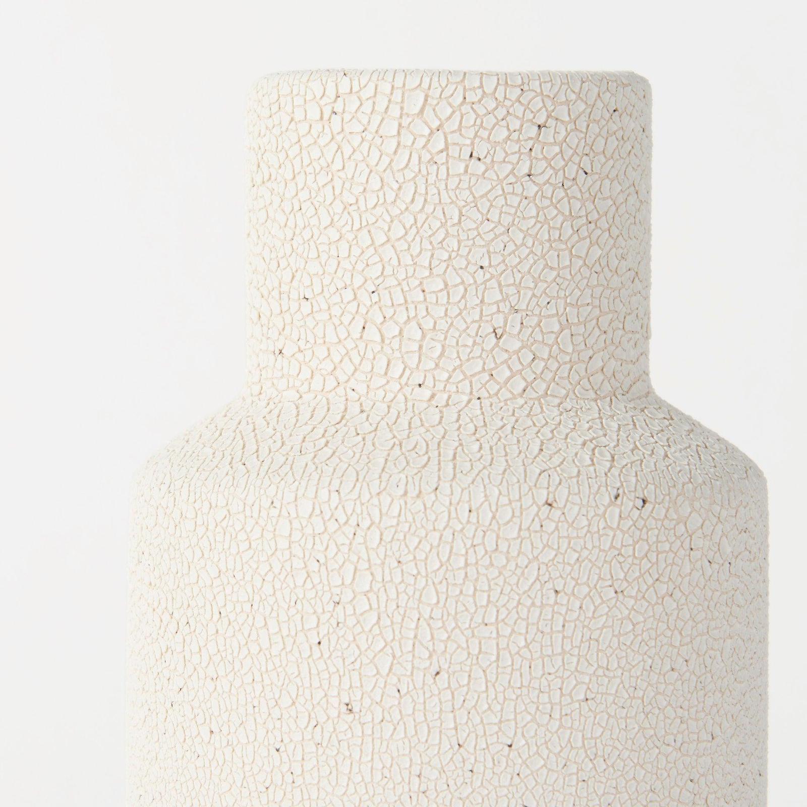 Mercana Salar Cream Crackled Ceramic Vase
