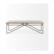 Mercana Camille Cream Fabric Seat W/ Metal Frame Bench