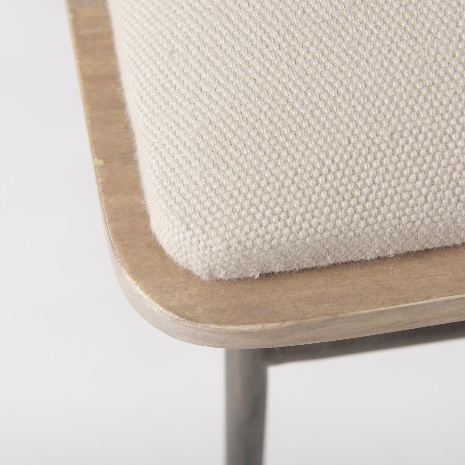 Mercana Camille Cream Fabric Seat W/ Metal Frame Bench