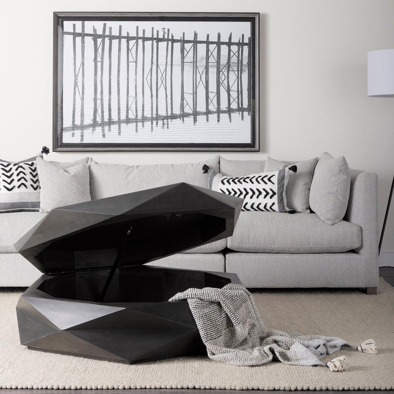 Mercana Arreto Solid Wood Hexagonal Storage Coffee Table