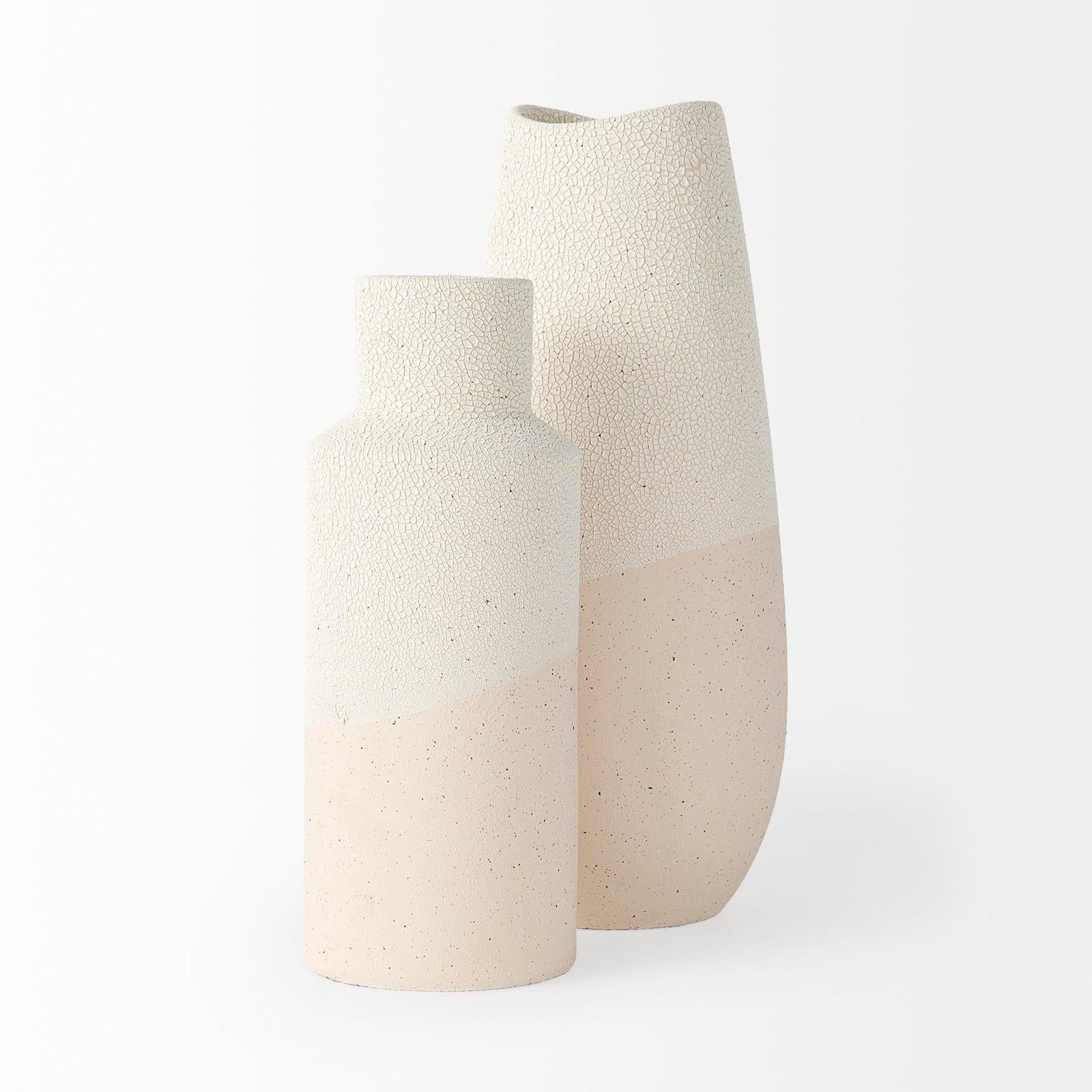 Mercana Salar Cream Crackled Ceramic Vase
