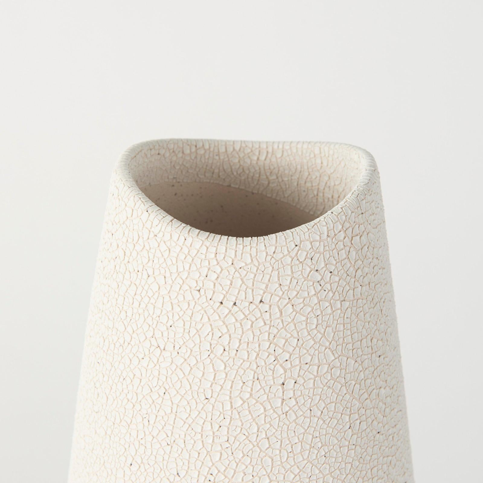 Mercana Salar Cream Crackled Ceramic Vase