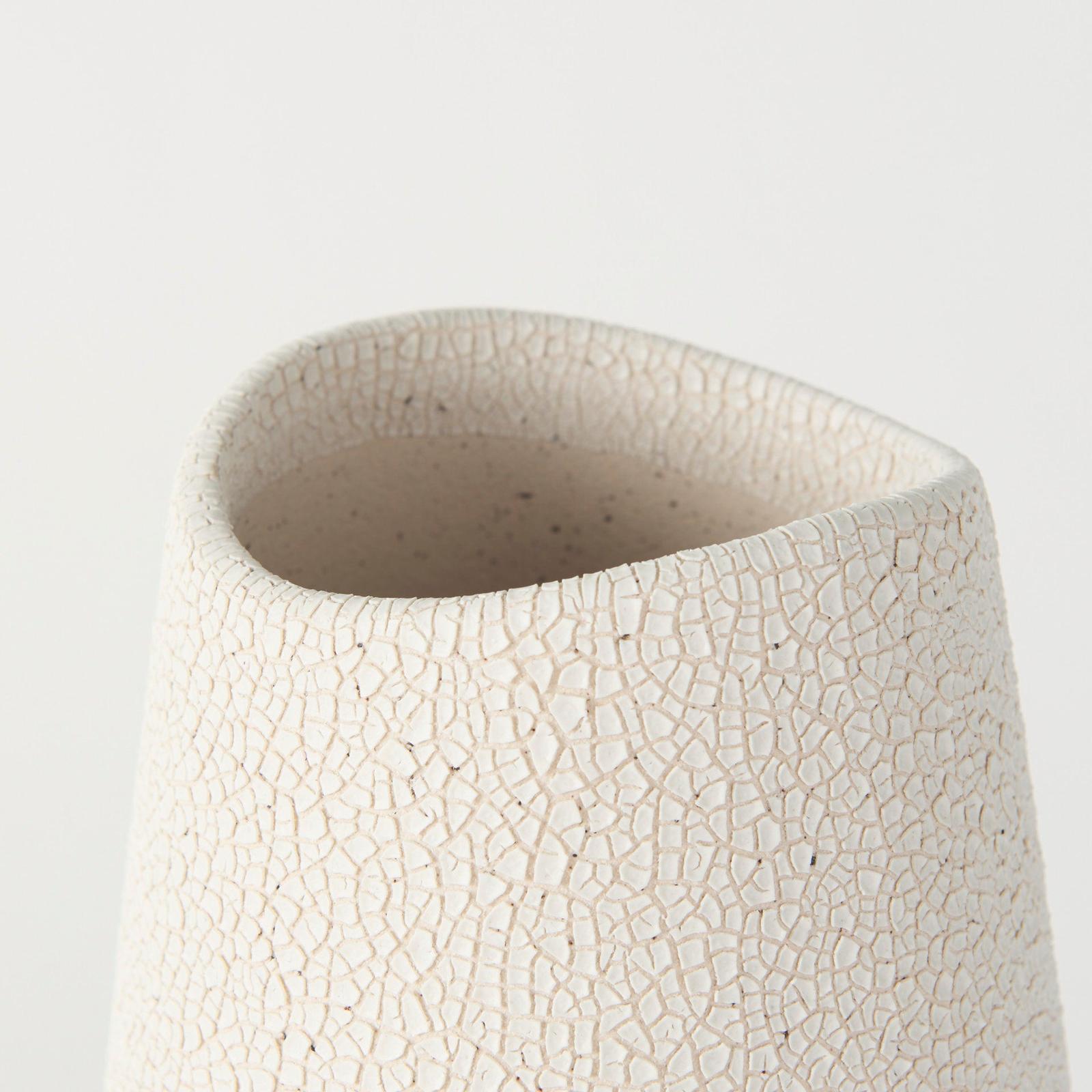 Mercana Salar Cream Crackled Ceramic Vase