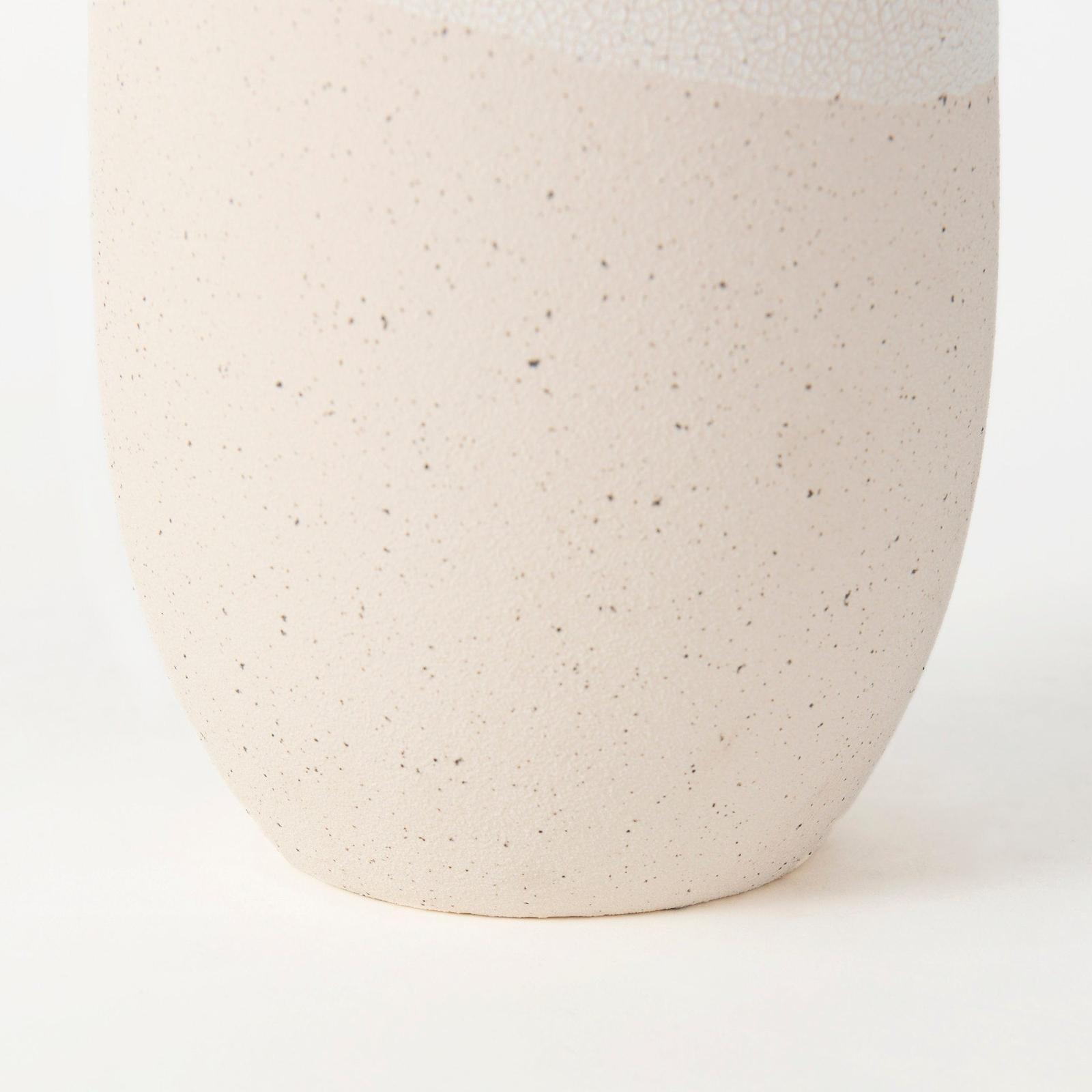 Mercana Salar Cream Crackled Ceramic Vase