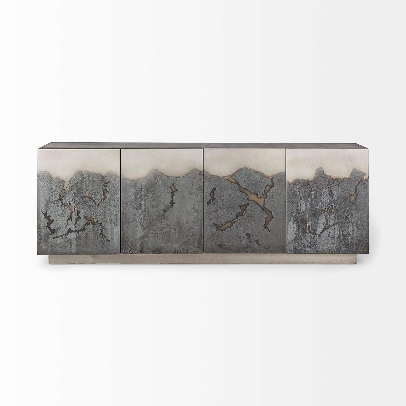 Mercana Roxdale Acid Wash Metal Sideboard