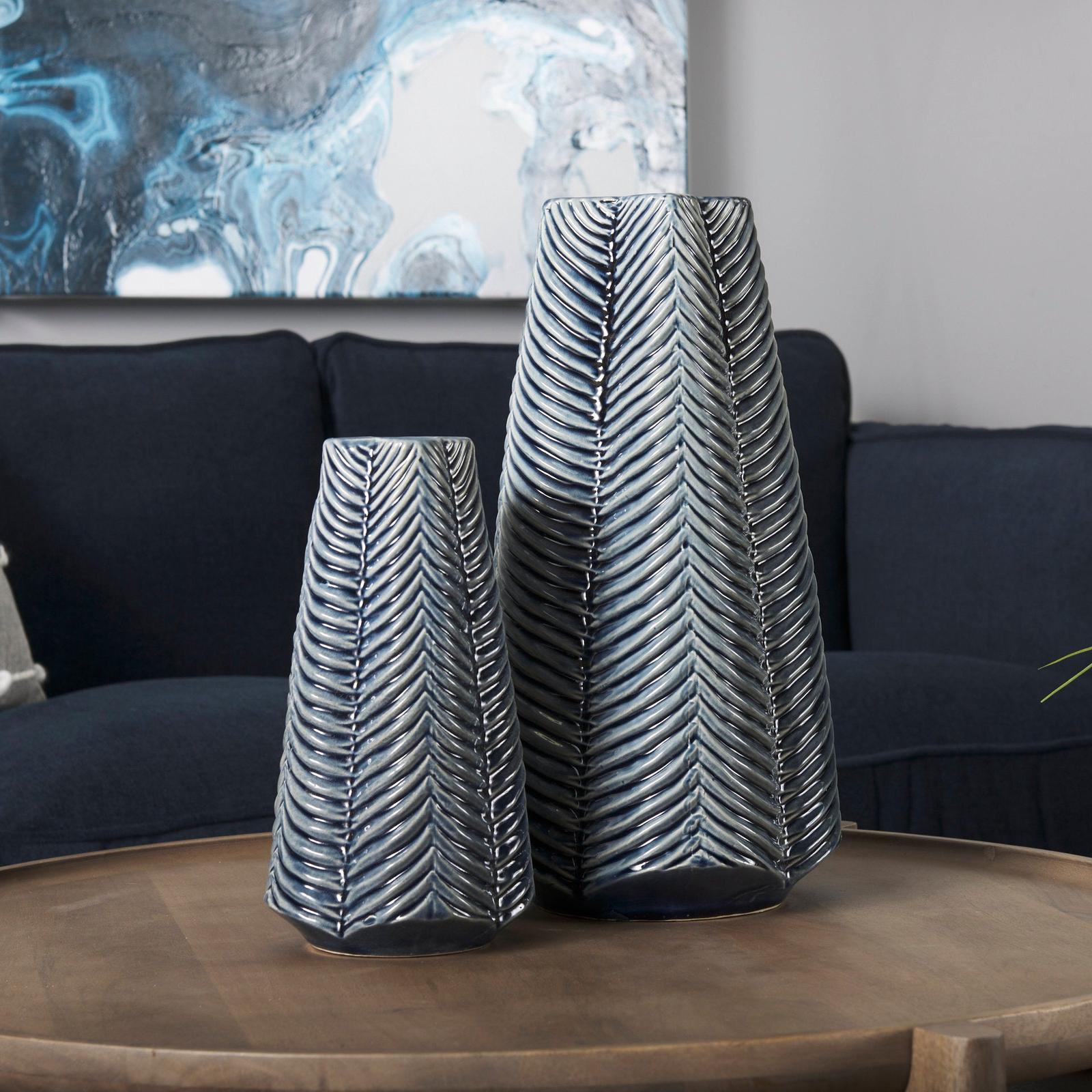 Mercana Bashir Dark Navy Gloss Ceramic Vase