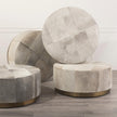 Mercana Zahavi Grey-toned Hair-on-hide Ottoman