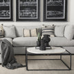 Mercana Austen Round White Marble Top W/ Black Metal Frame Coffee Table Clearance