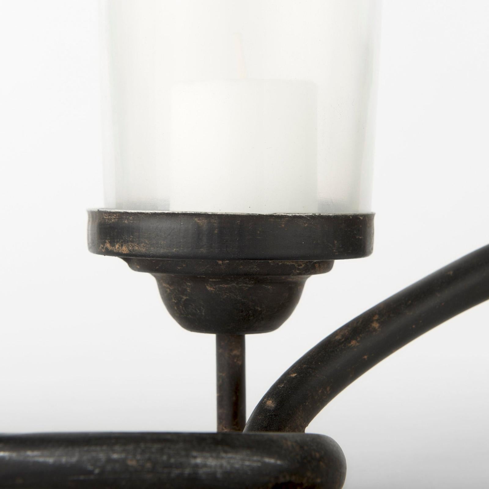 Mercana Quito Black Metal Chain-Link Five Candle Table Candle Holder Clearance