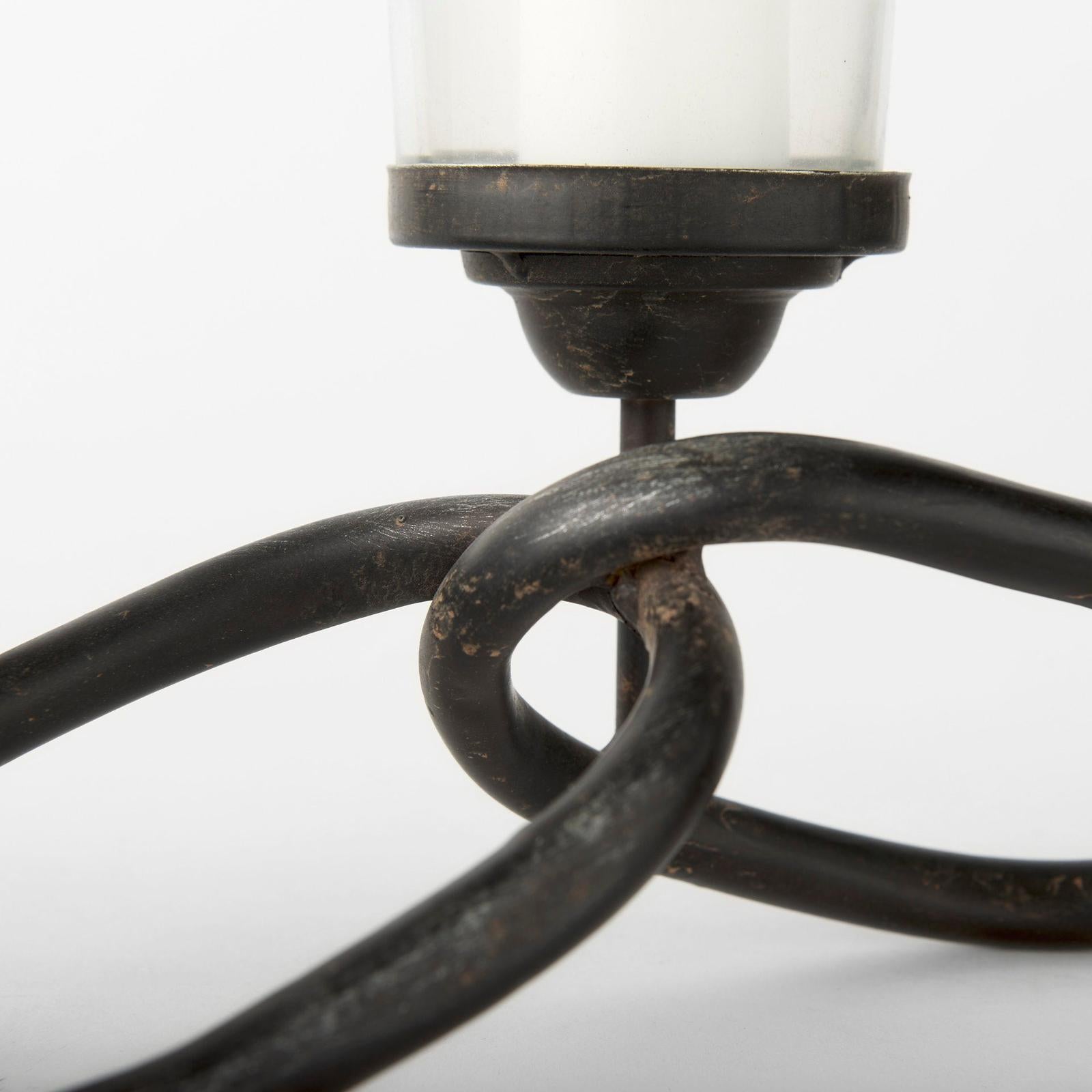 Mercana Quito Black Metal Chain-Link Five Candle Table Candle Holder Clearance