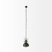 Mercana Zaio Weathered Antique Gold Metal Caged Bulb Pendant Light