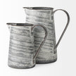 Mercana Serena Small Gray/White Textured Metal Jug Clearance