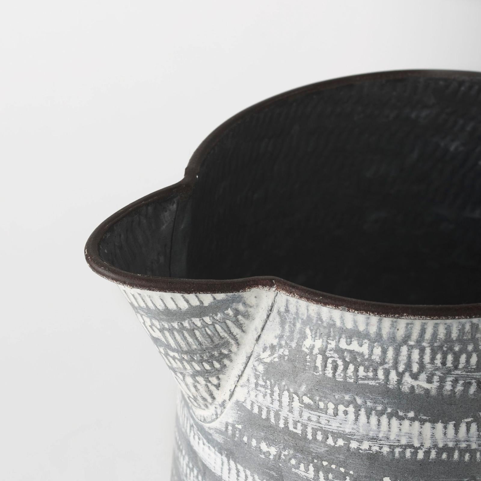 Mercana Serena Small Gray/White Textured Metal Jug Clearance