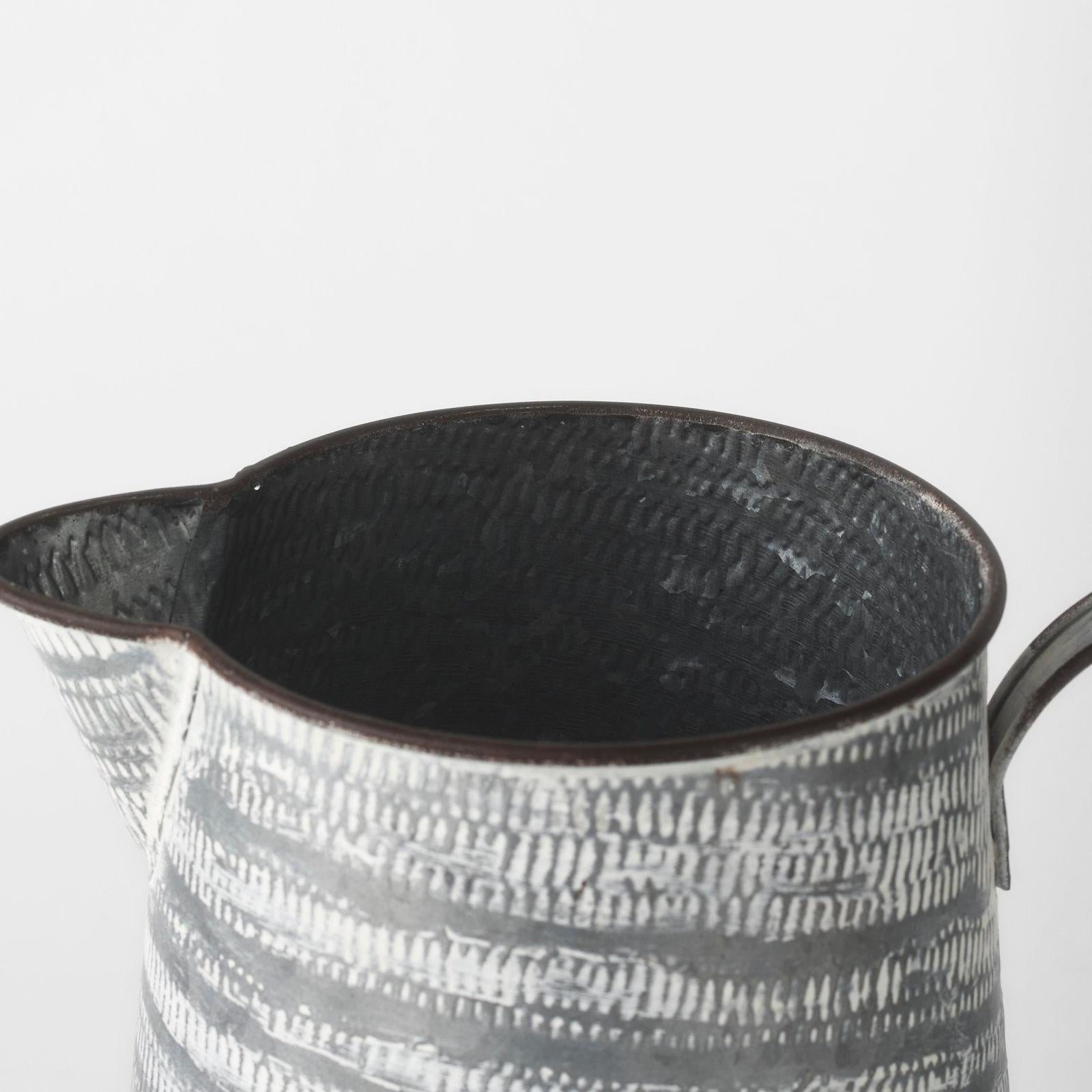 Mercana Serena Small Gray/White Textured Metal Jug Clearance