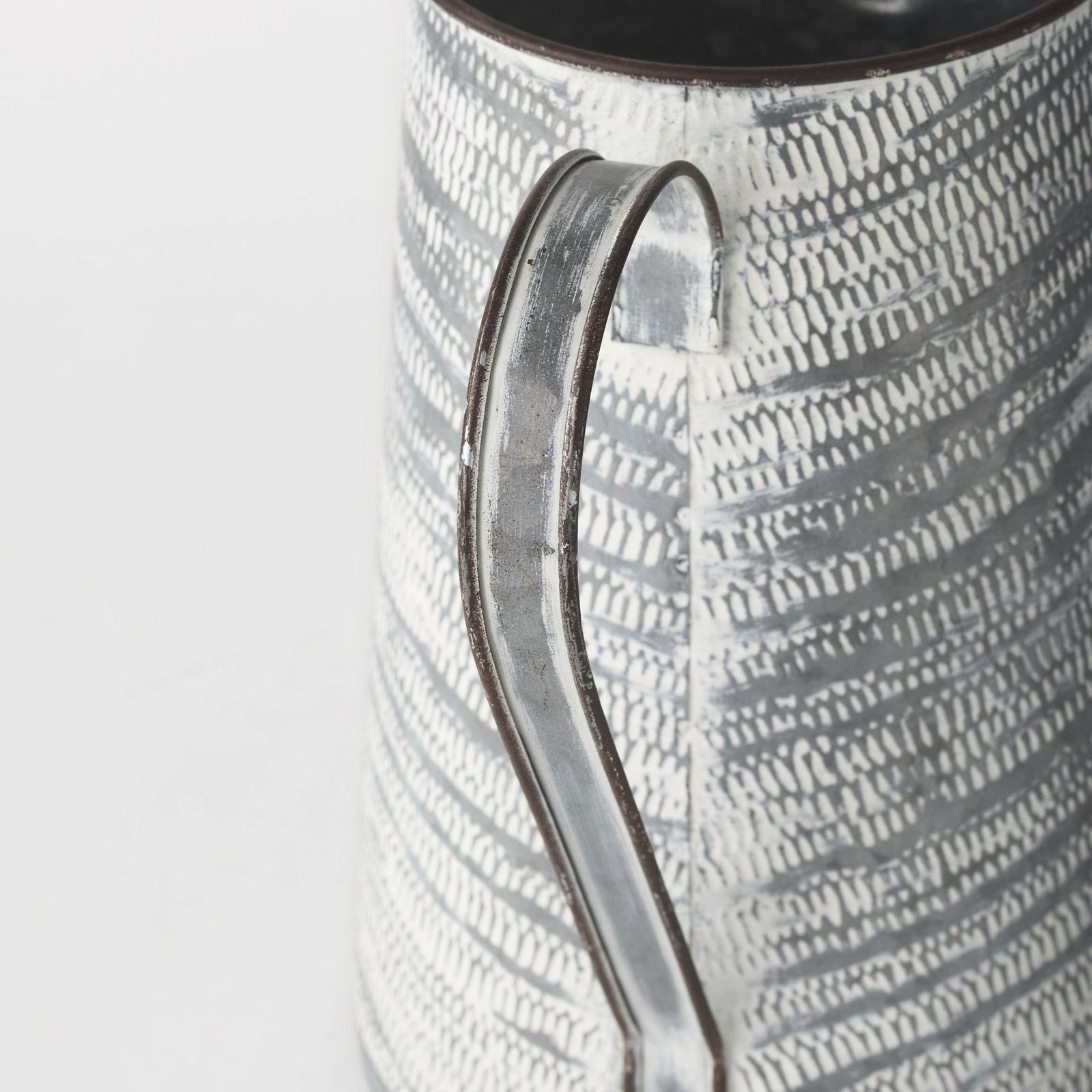 Mercana Serena Small Gray/White Textured Metal Jug Clearance