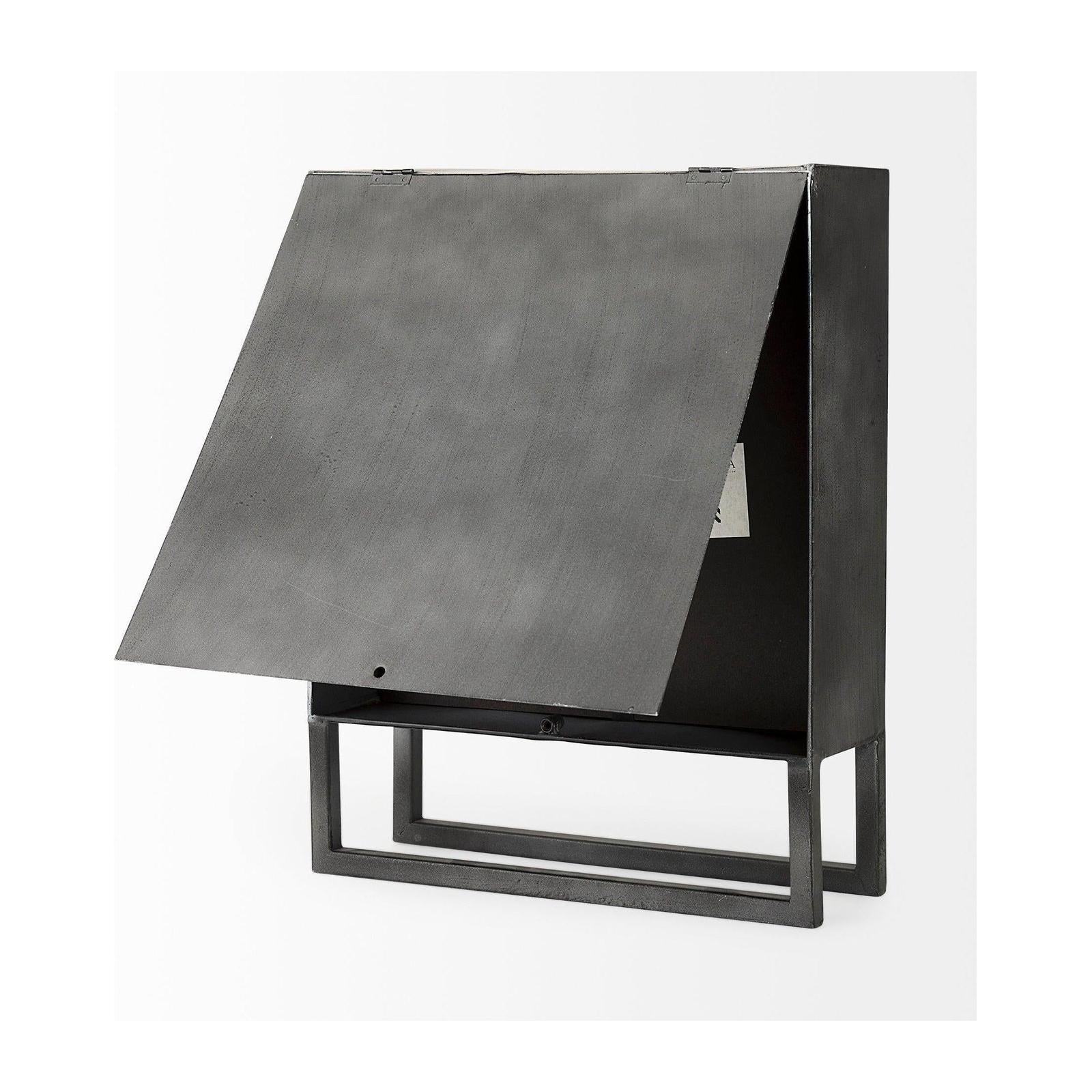 Mercana Felix Gray Metal Square Table Clock Clearance