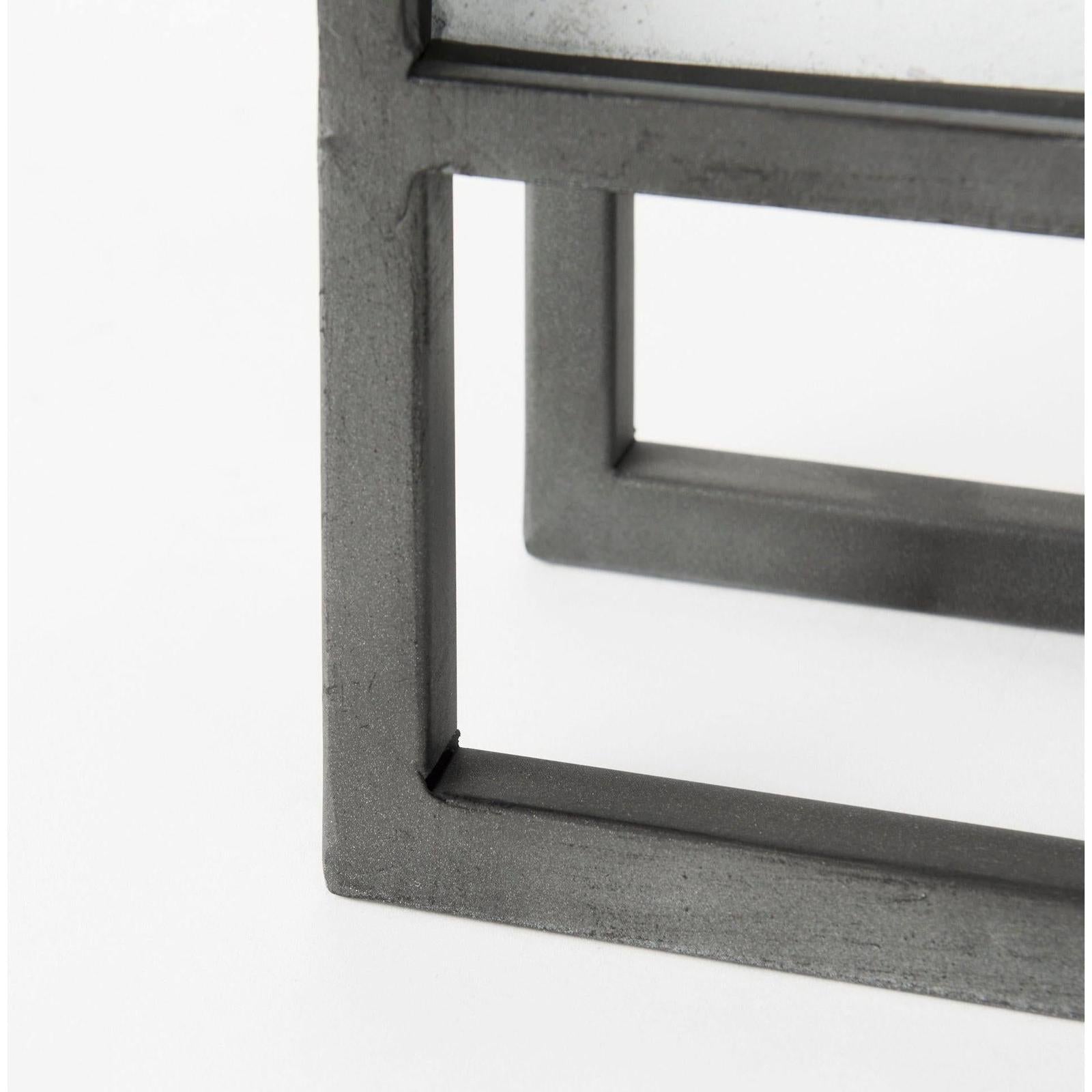 Mercana Felix Gray Metal Square Table Clock Clearance