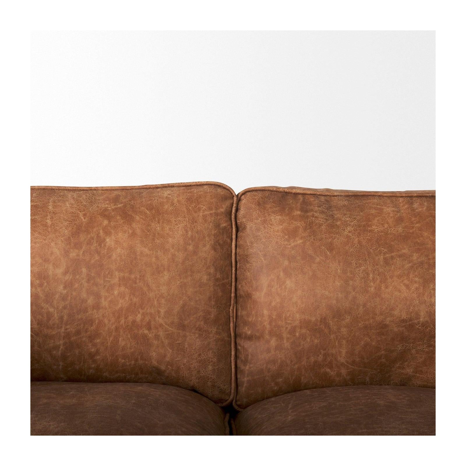 Mercana Brooks Three Seater Sofa W/ Medium Brown Wooden Legs
