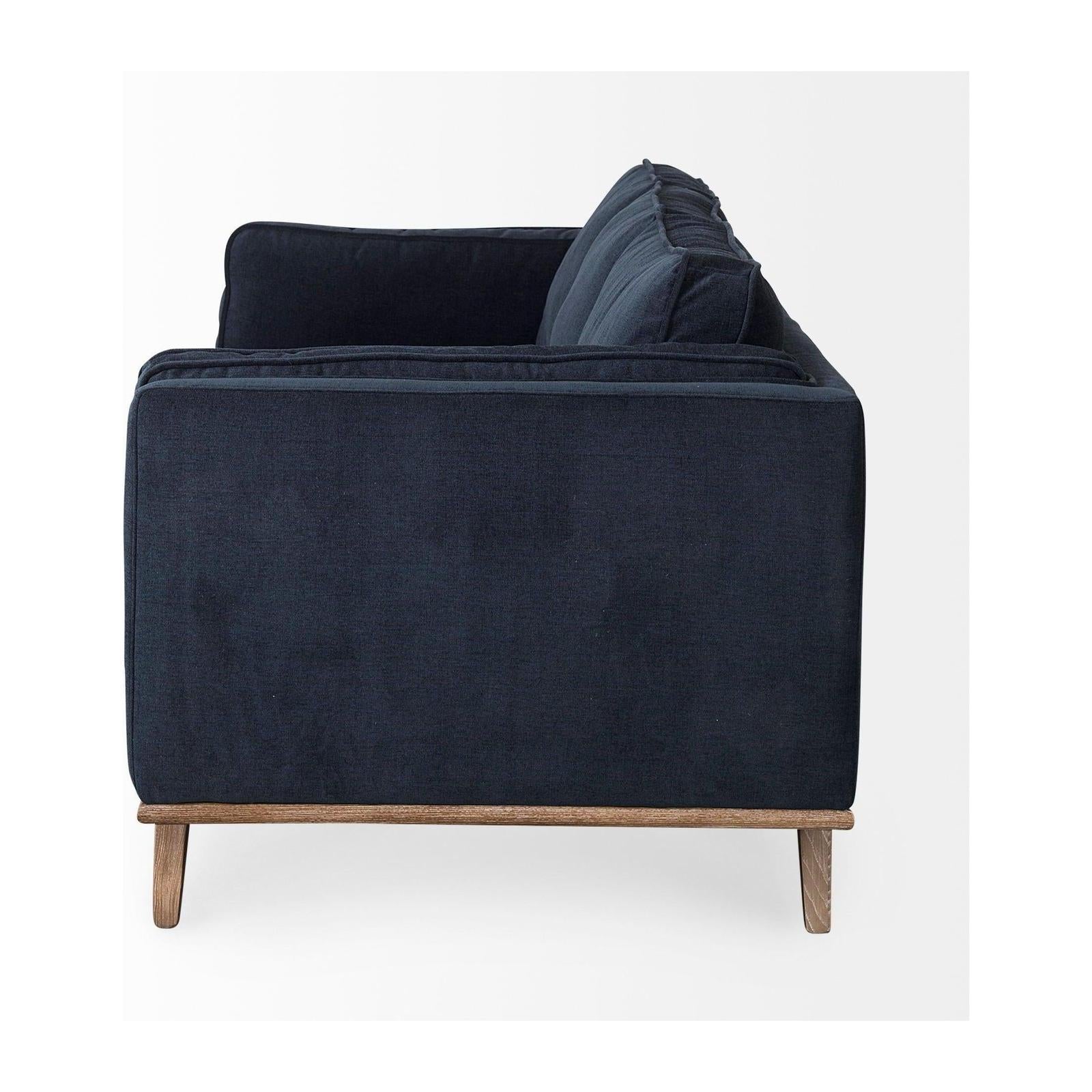 Mercana Brooks Three Seater Sofa W/ Medium Brown Wooden Legs