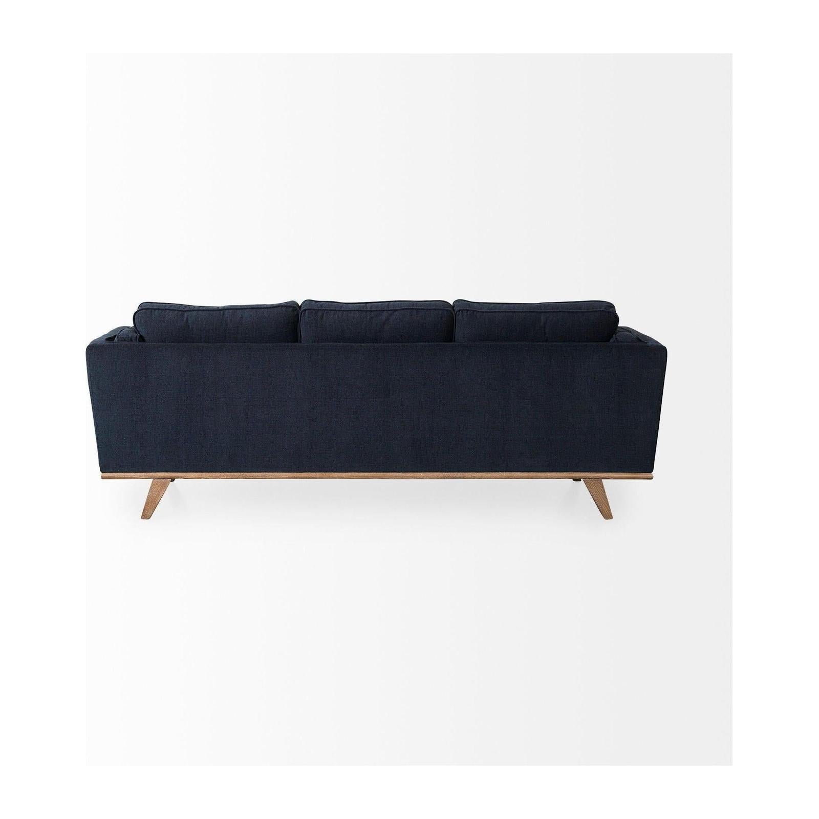 Mercana Brooks Three Seater Sofa W/ Medium Brown Wooden Legs