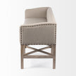 Mercana Bergen Beige Fabric Covered Seat W/Brown Wood Frame Accent Bench Clearance