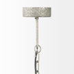 Mercana Phillum Silver Metal Chassis and White Wood Beaded Six Bulb Chandelier Clearance