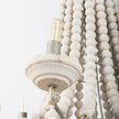 Mercana Phillum Silver Metal Chassis and White Wood Beaded Six Bulb Chandelier Clearance
