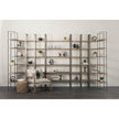 Mercana Taunton Medium Brown Wood W/ Antique Nickel Metal Frame 6 Tier Shelving Unit