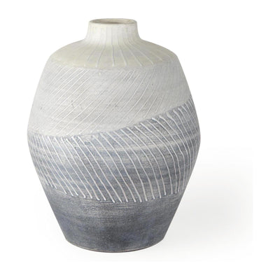 Mercana Blume Off-White w/ Gray Textured Vase