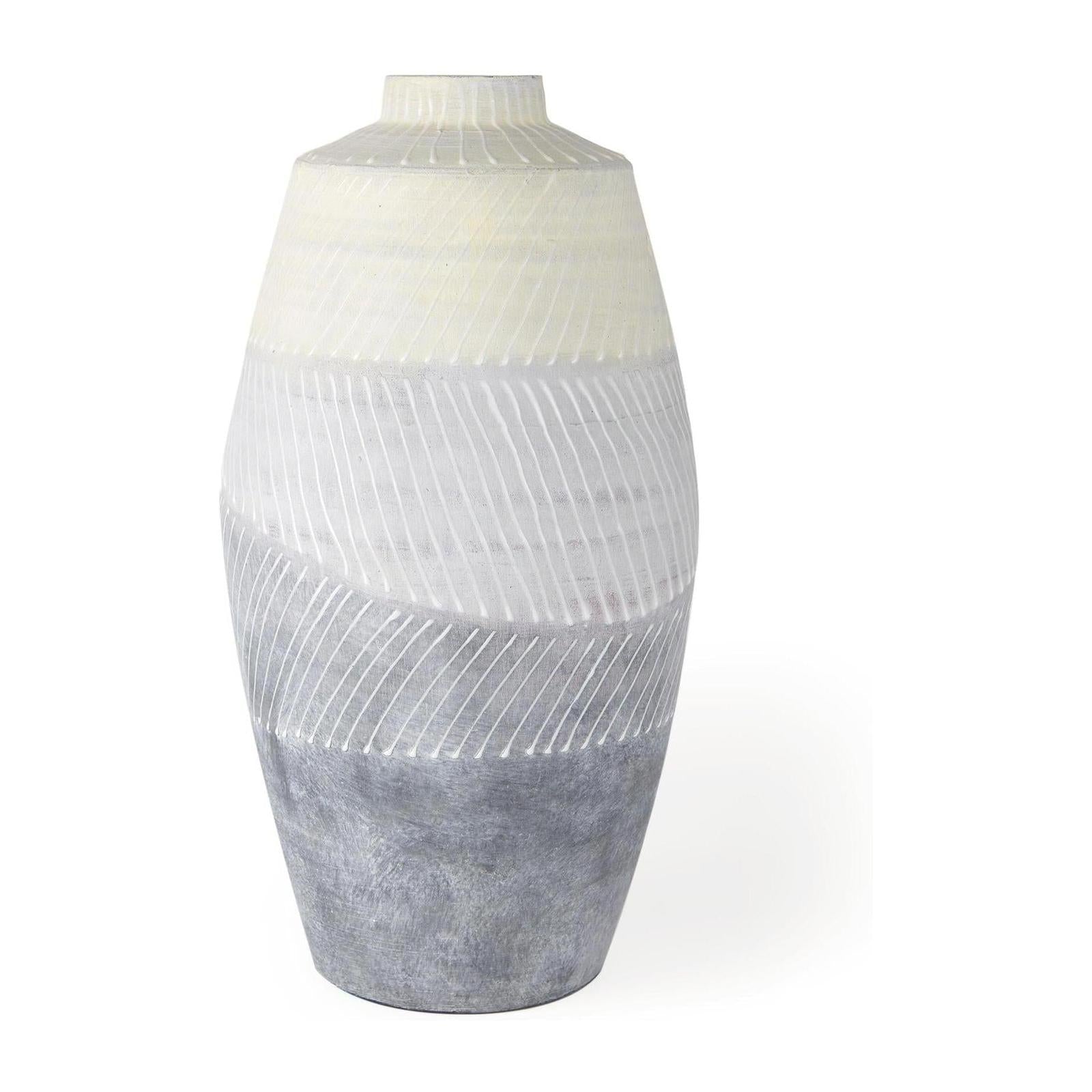 Mercana Blume Off-White w/ Gray Textured Vase