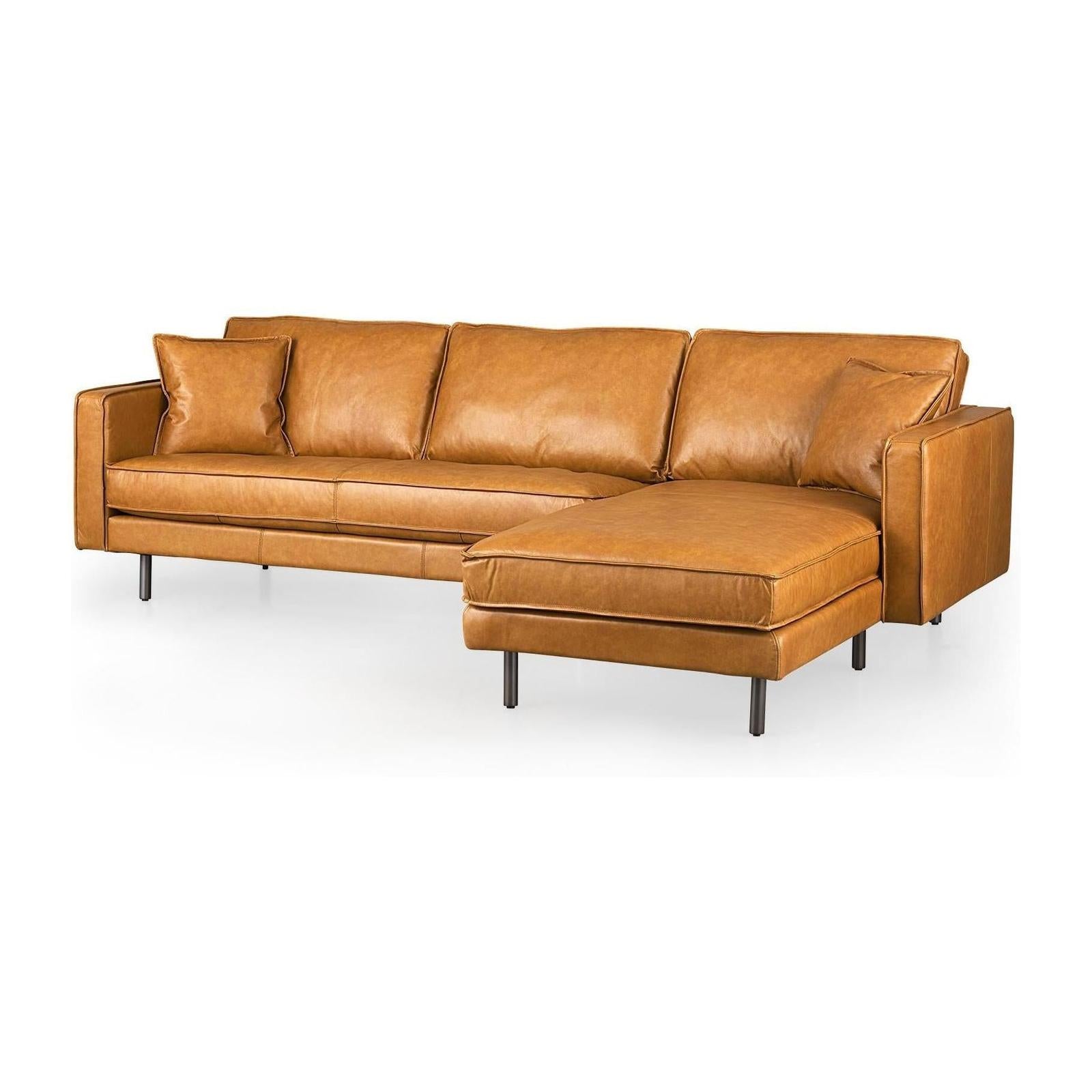 Mercana D'Arcy Tan Leather Chaise Sectional Clearance