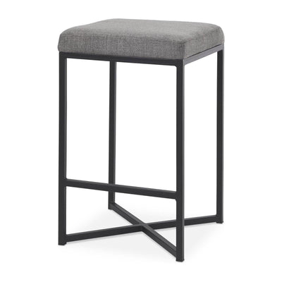 Mercana Frodo Gray Fabric Seat W/Black Iron Frame Counter Stool Clearance
