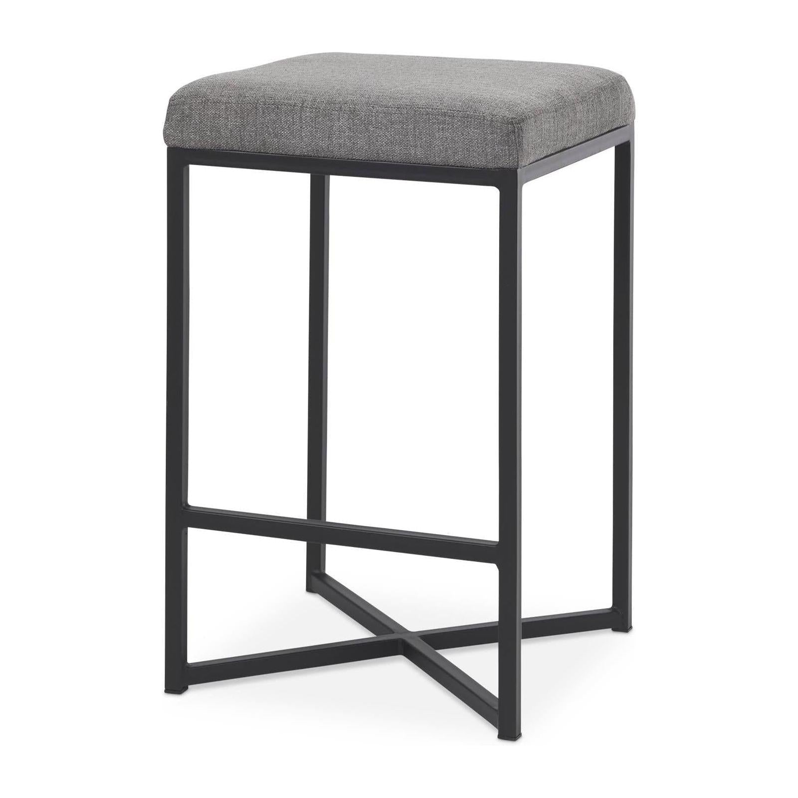 Mercana Frodo Gray Fabric Seat W/Black Iron Frame Counter Stool Clearance