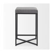 Mercana Frodo Gray Fabric Seat W/Black Iron Frame Counter Stool Clearance