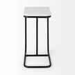 Mercana Kyra White Marble Top W/Black Iron Frame C-Shaped End and Side Table