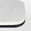 Mercana Kyra White Marble Top W/Black Iron Frame C-Shaped End and Side Table