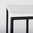 Mercana Kyra White Marble Top W/Black Iron Frame C-Shaped End and Side Table